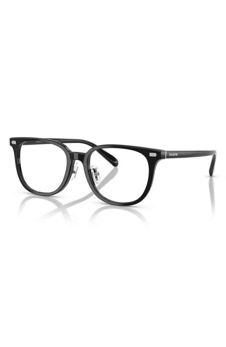 COACH 53mm Square Optical Glasses, Alternate, color, Black