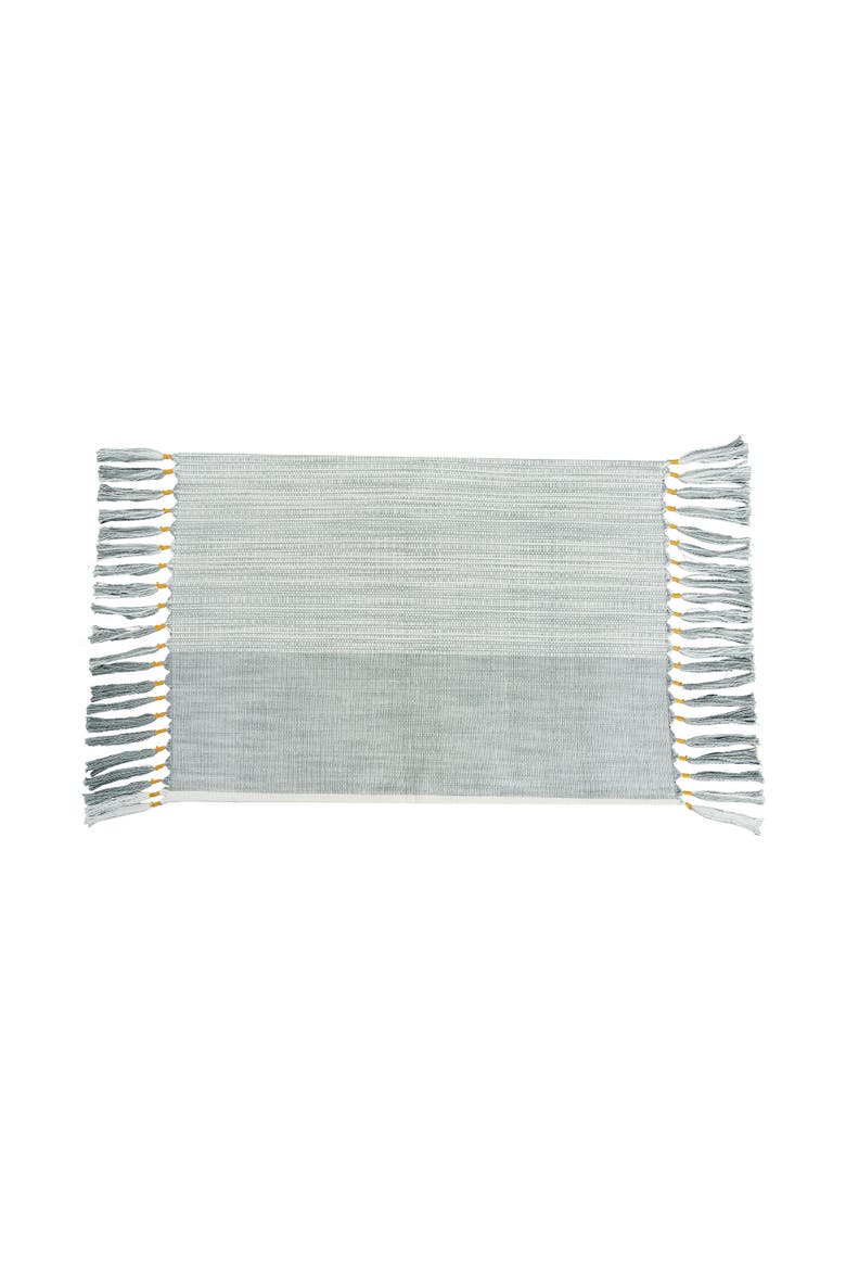 Kerbey Boulder Tasseled Placemats Set of 4 For Dining, 13" x 19", Main, color, Blue