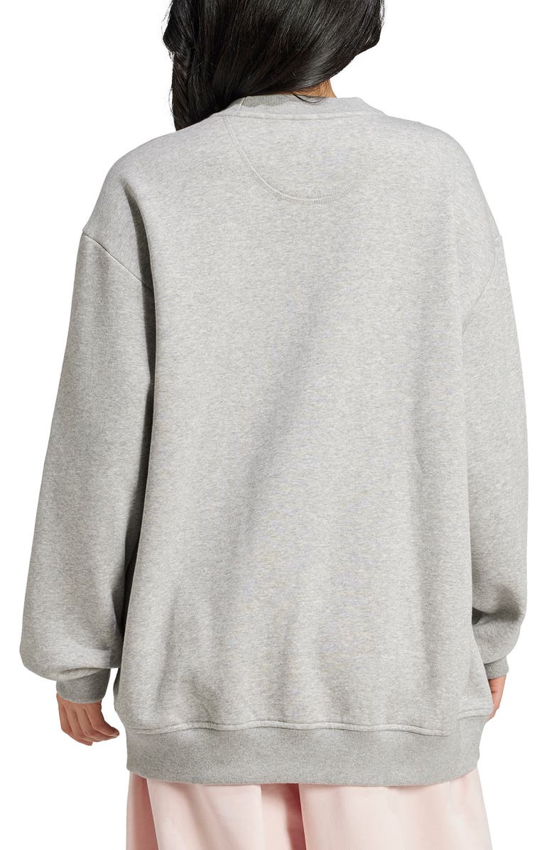 adidas Originals Essentials Oversize Crewneck Sweatshirt, Alternate, color, Medium Grey Heather