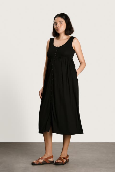 Ribbed Modal Henley Dress