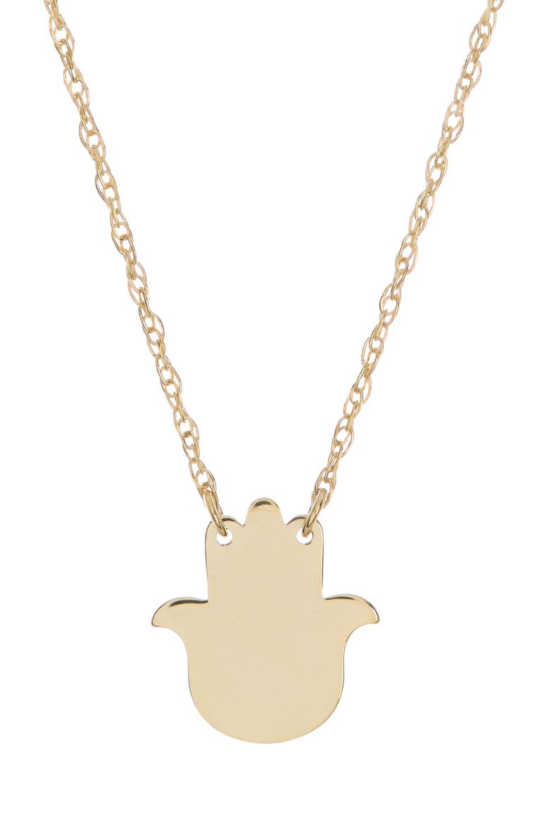 10K Yellow Gold Hamsa Pendant Necklace, Main, color, GOLD