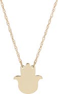 CANDELA JEWELRY 10K Yellow Gold Hamsa Pendant Necklace