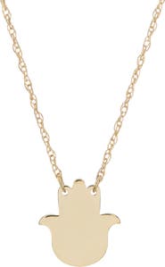 CANDELA JEWELRY 10K Yellow Gold Hamsa Pendant Necklace