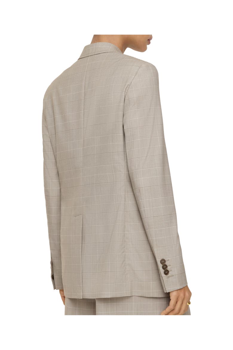 Check Wool Tailored Jacket, Alternate, color, Cloudy white/mountain green