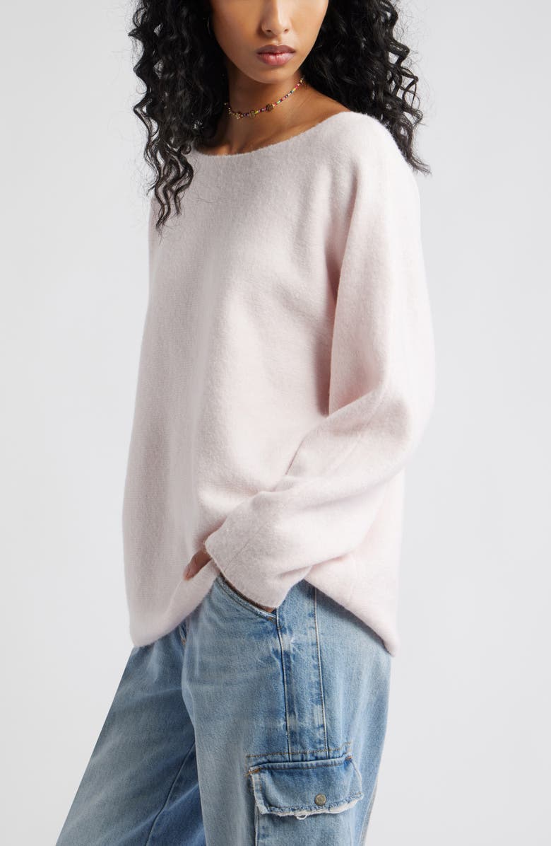 BP. Lofty Boat Neck Oversize Sweater, Alternate, color, Pink Primrose