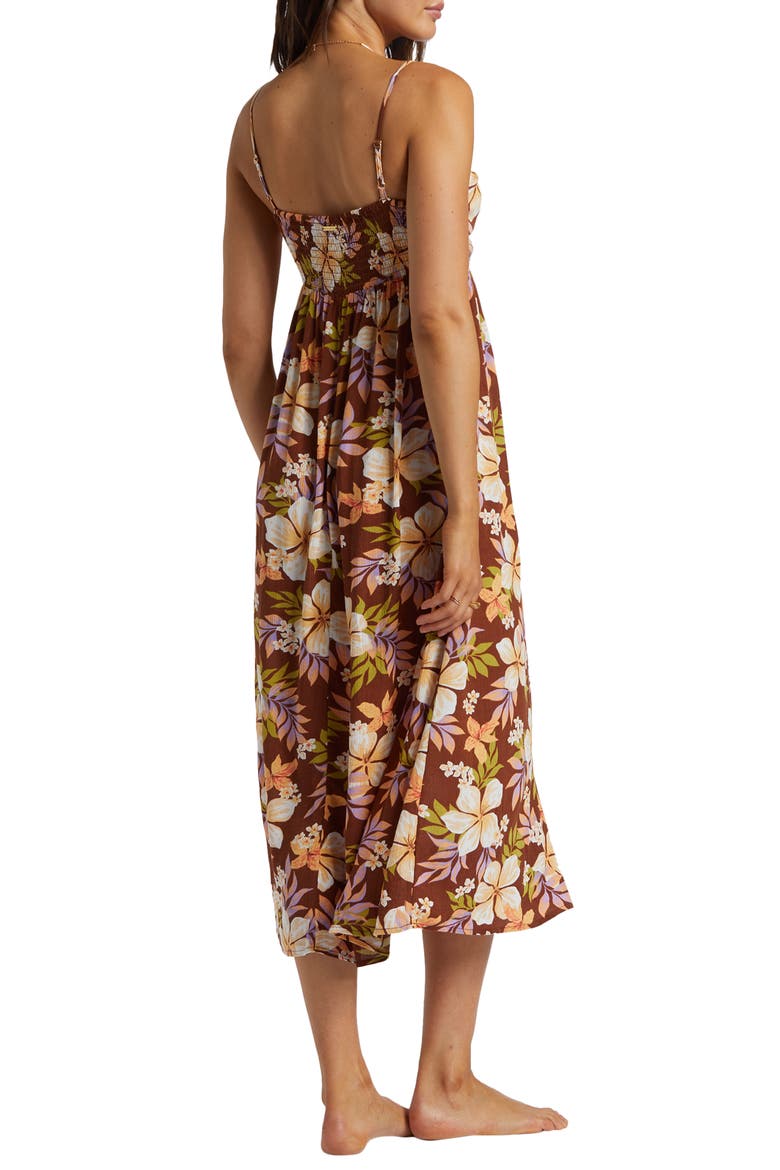 Daybreak Floral Midi Sundress, Alternate, color, TOASTED COCONUT