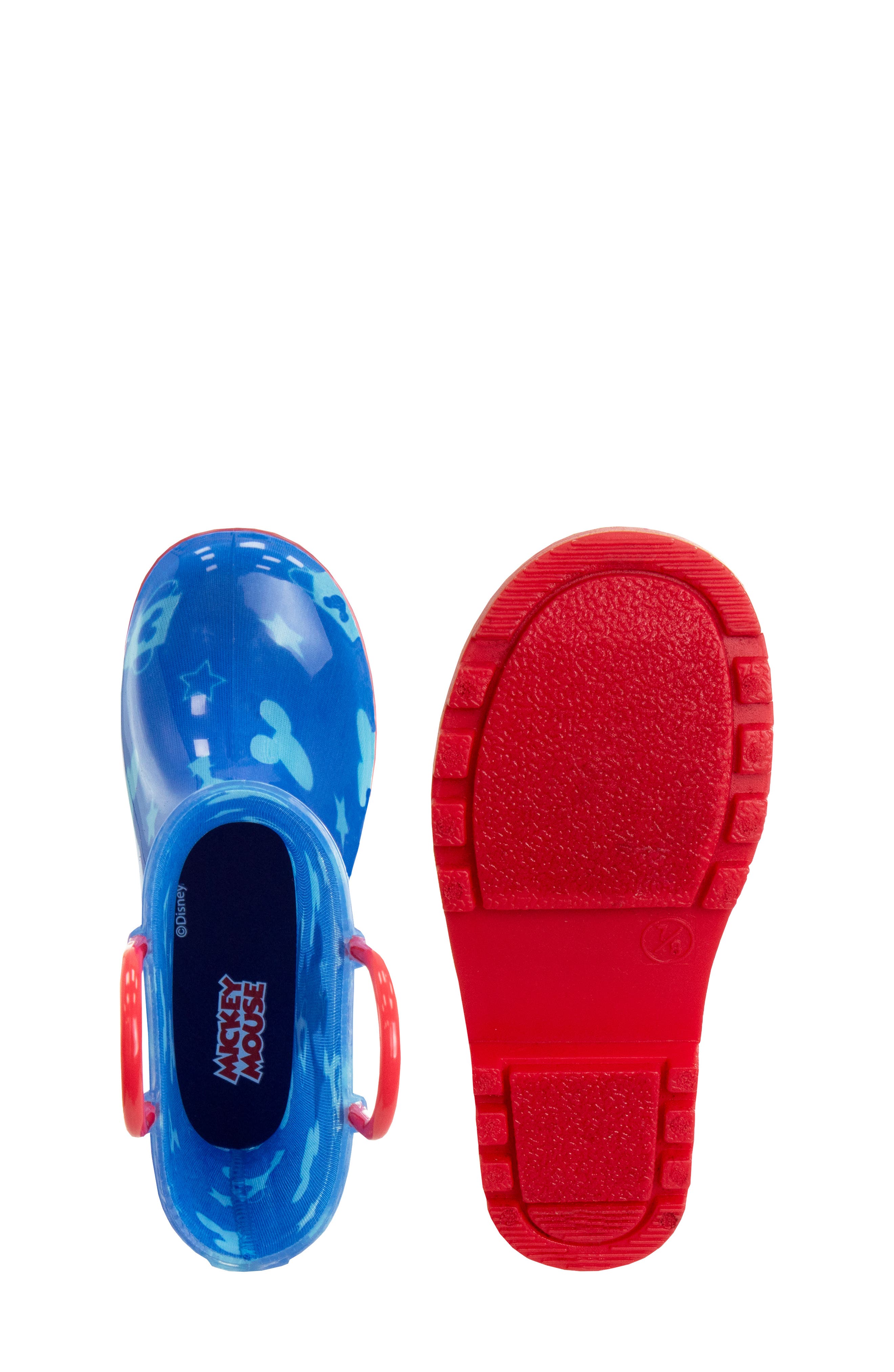 JOSMO Kids' Disney Mickey Mouse Rain Boot, Alternate, color, Blue/Red