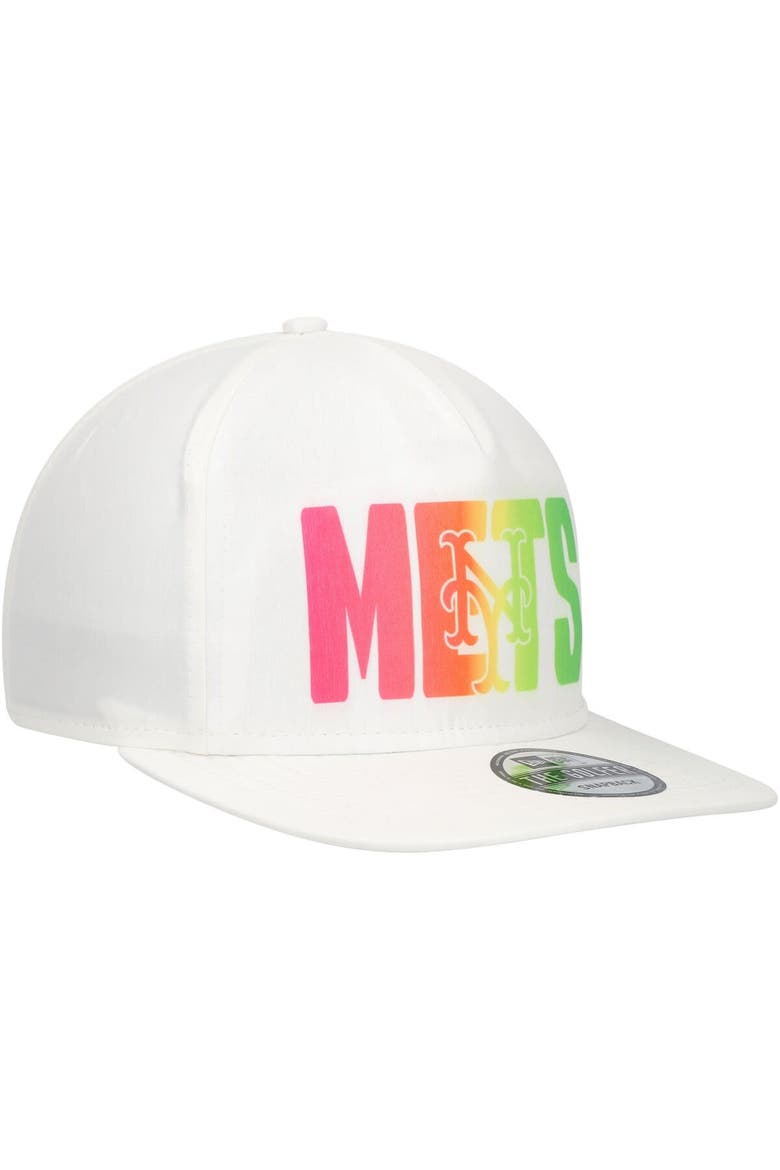 Men's New Era White New York Mets Spring Spectrum Golfer Snapback Hat, Alternate, color, White