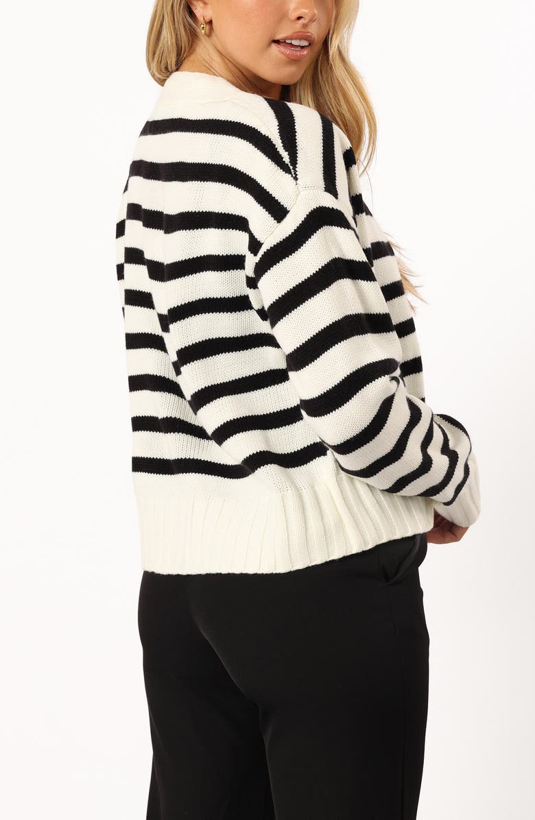 Petal & Pup Kallen Stripe Cardigan, Alternate, color, Cream/ Black