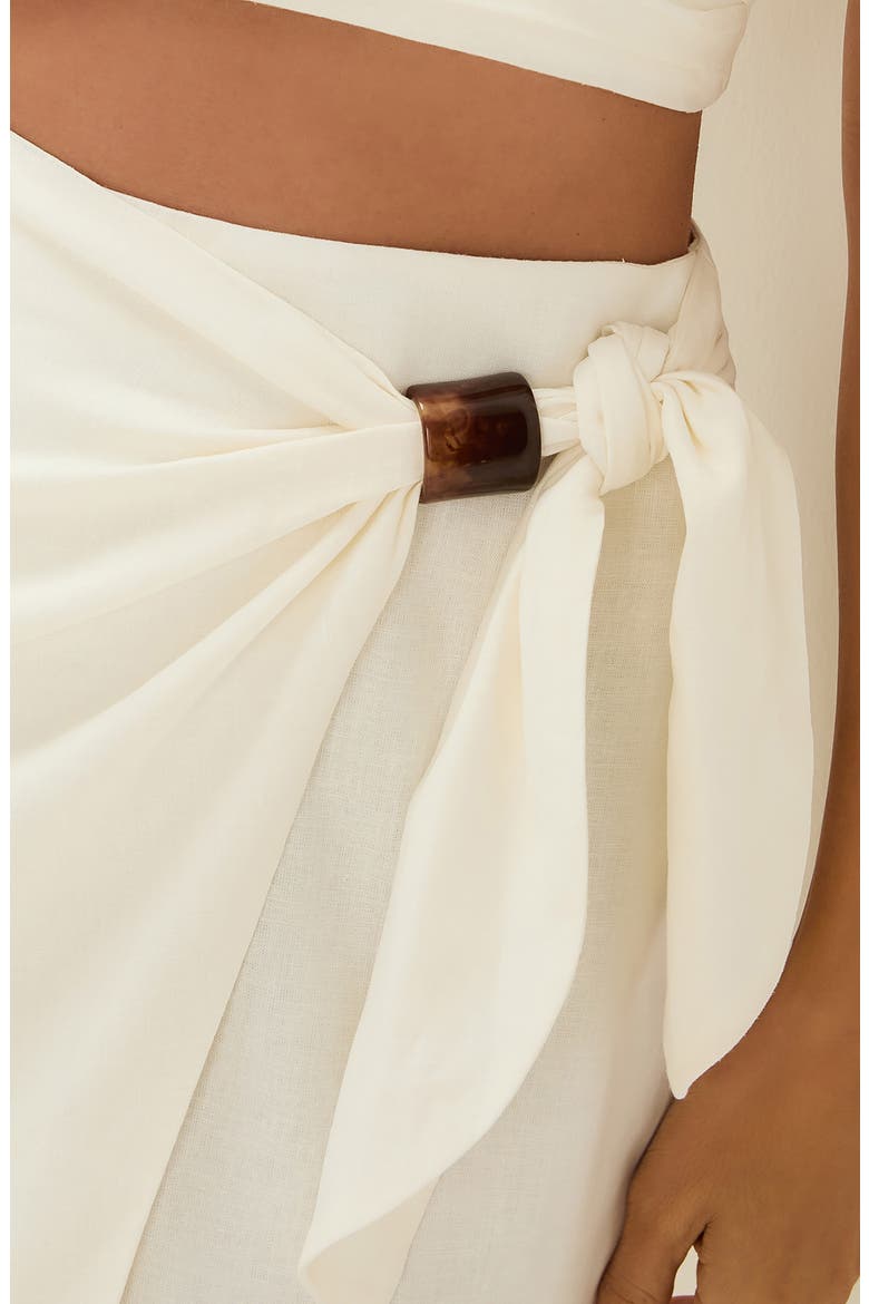 Luna Linen Blend Cover-Up Midi Skirt, Alternate, color, OFF WHITE