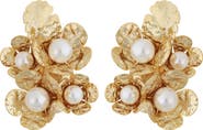 Panacea Faux Pearl Flower Cluster Earrings
