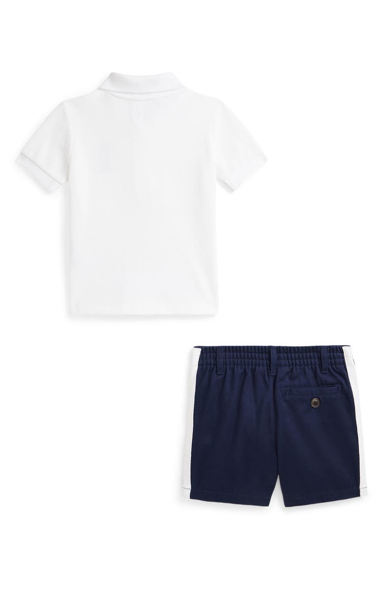 Ralph Lauren Embroidered Cotton Polo & Chino Shorts Set, Alternate, color,