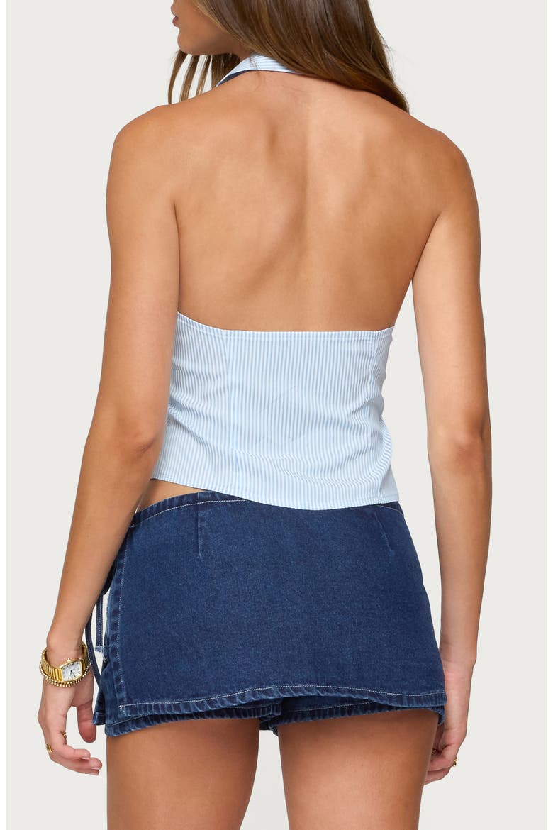 Debra Tailored Pinstripe Halter Top, Alternate, color, LIGHT-BLUE