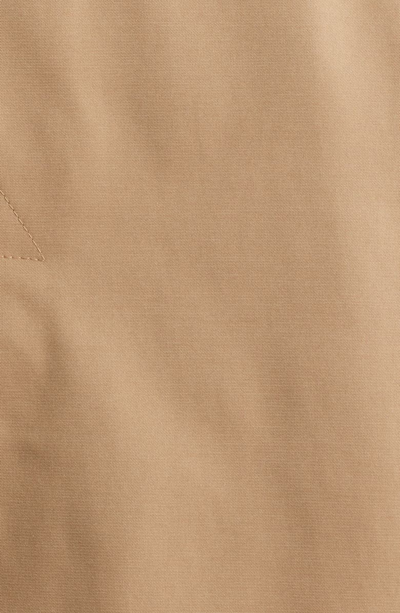 BCBG Max Azria Double Breasted Short Trench Coat, Alternate, color, Camel