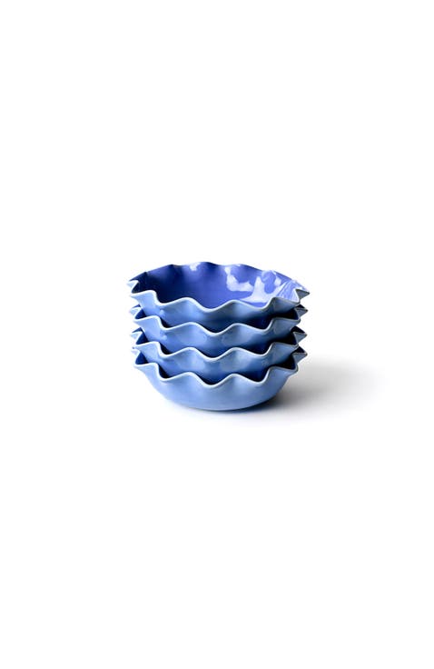 French Blue Ruffle Entree Bowls Set of 4