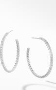 David Yurman Medium Hoop Earrings with Pavé Diamonds