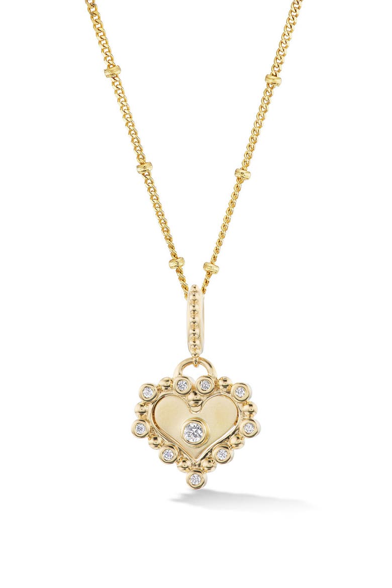 Diamond Heart Pendant Necklace, Main, color, YELLOW GOLD