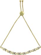 Haus of Brilliance 10K Yellow Gold over Silver 1/10 Cttw Diamond Heart and X-Link Bolo Bracelet