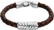 UNODE50 Sterling Silver Plated Leather Bracelet