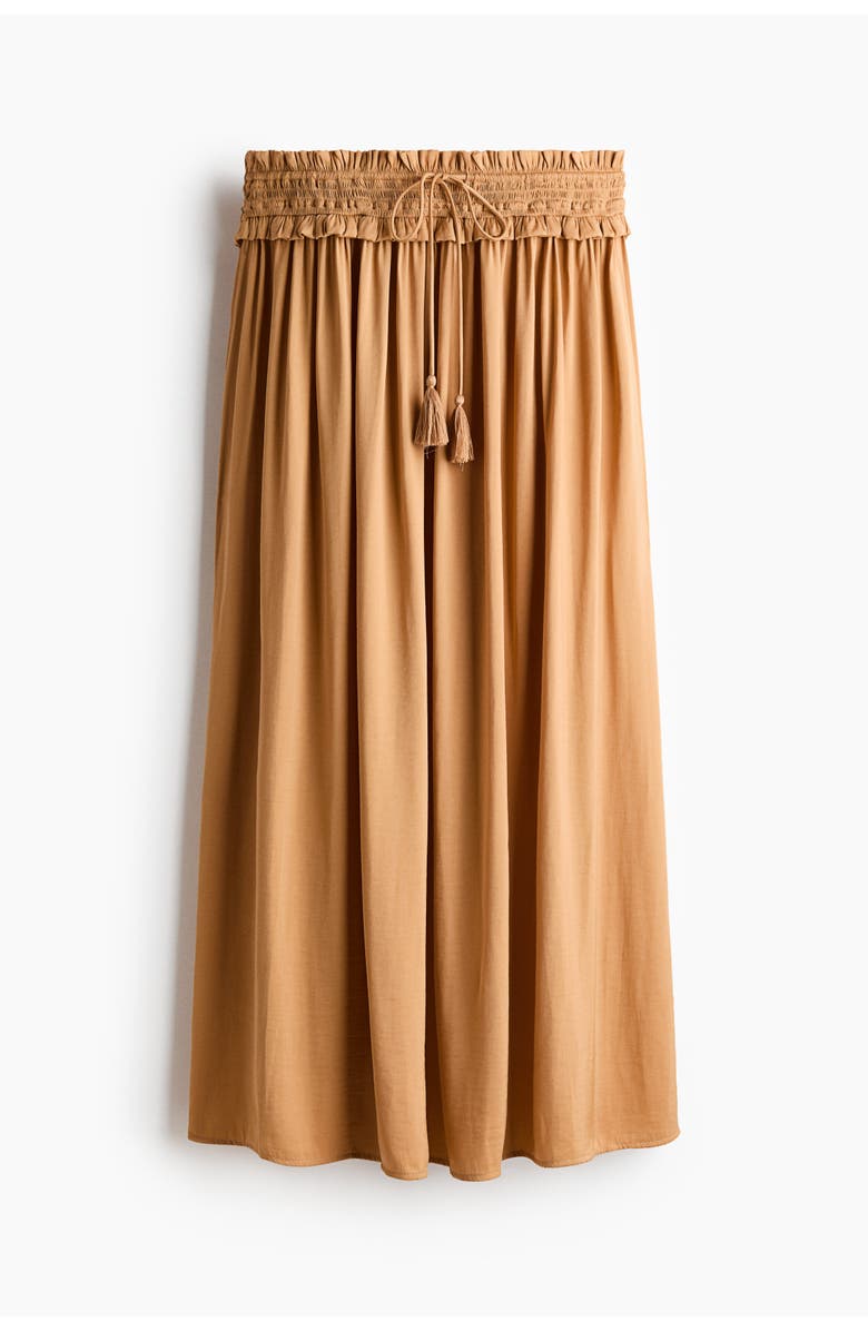 H&M Tasseled Maxi Skirt, Main, color, Dark Beige