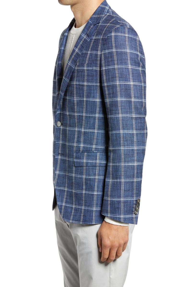 BOSS Hartley Classic Fit Plaid Cotton Blend Sport Coat, Alternate, color, 