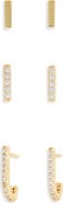 Argento Vivo Sterling Silver Set of 3 Assorted Earrings