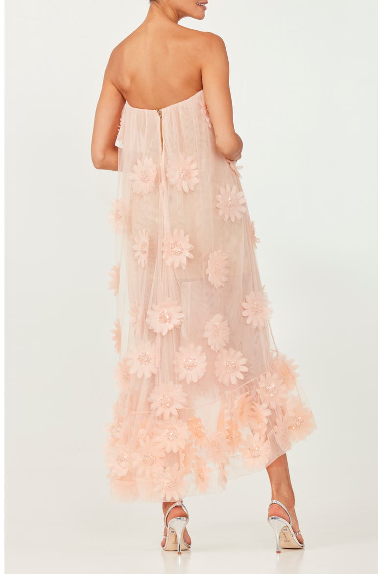 helsi athena strapless sheer midi dress Helsi Athena Embroidered Strapless 3D Floral Maxi Dress