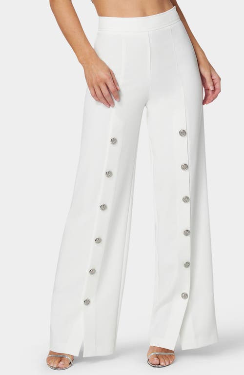Bebe High Waist Wide Leg Pant In White
