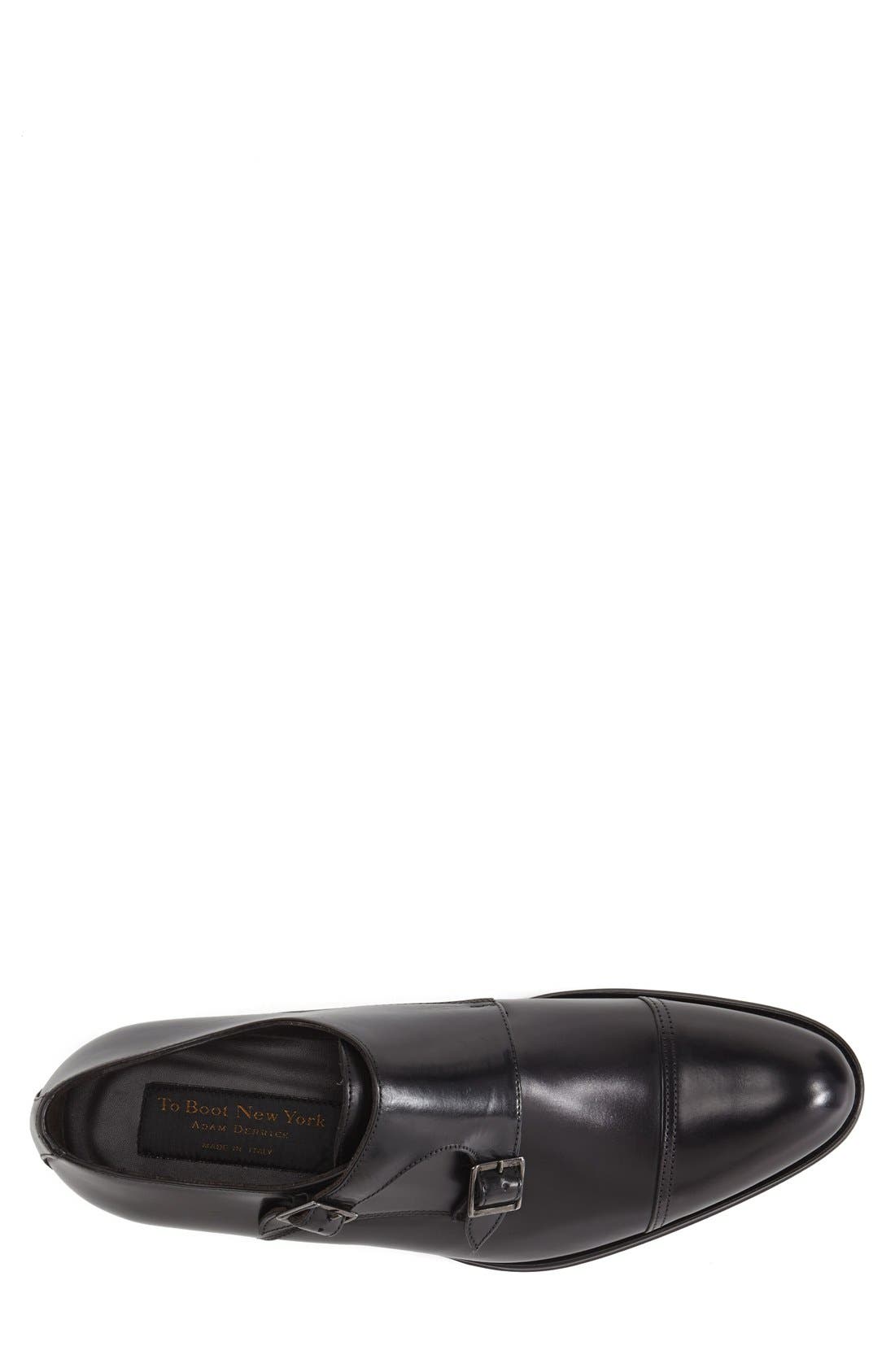 'Medford' Double Monk Strap Shoe, Alternate, color, BLACK LEATHER