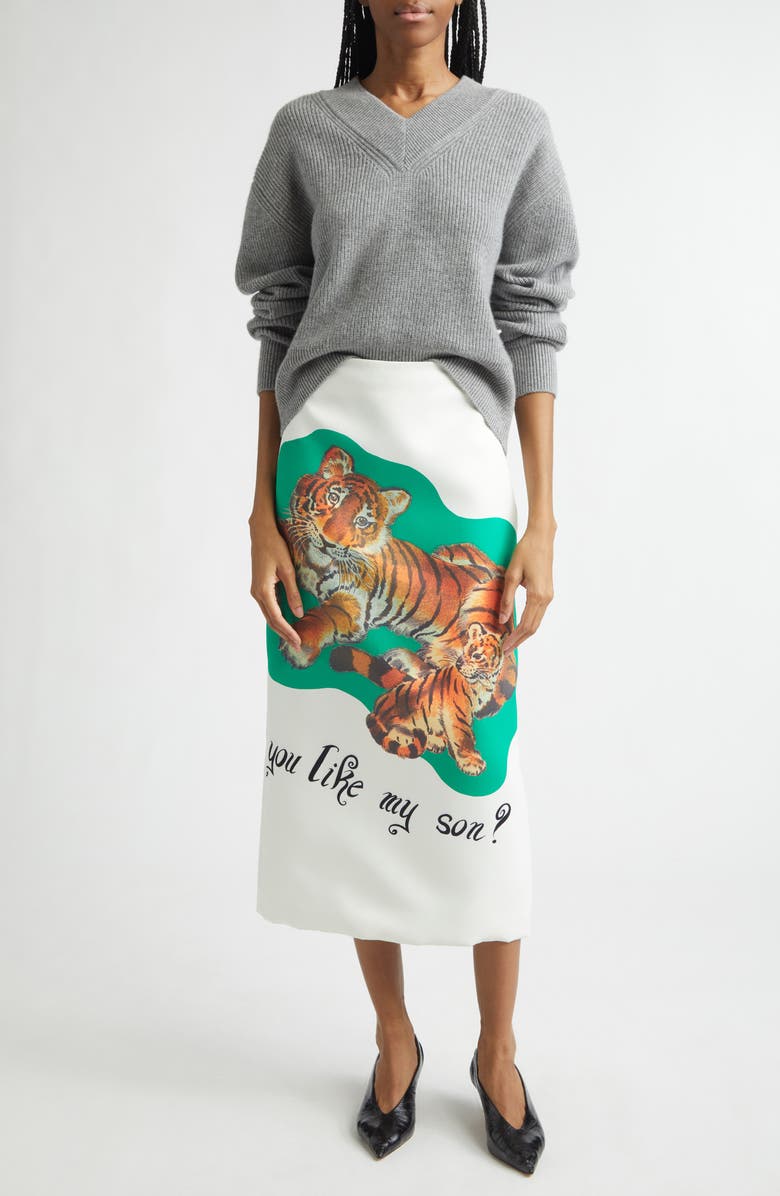 Brandon Maxwell The Maris Cashmere Rib Sweater, Alternate, color, Huskey Grey