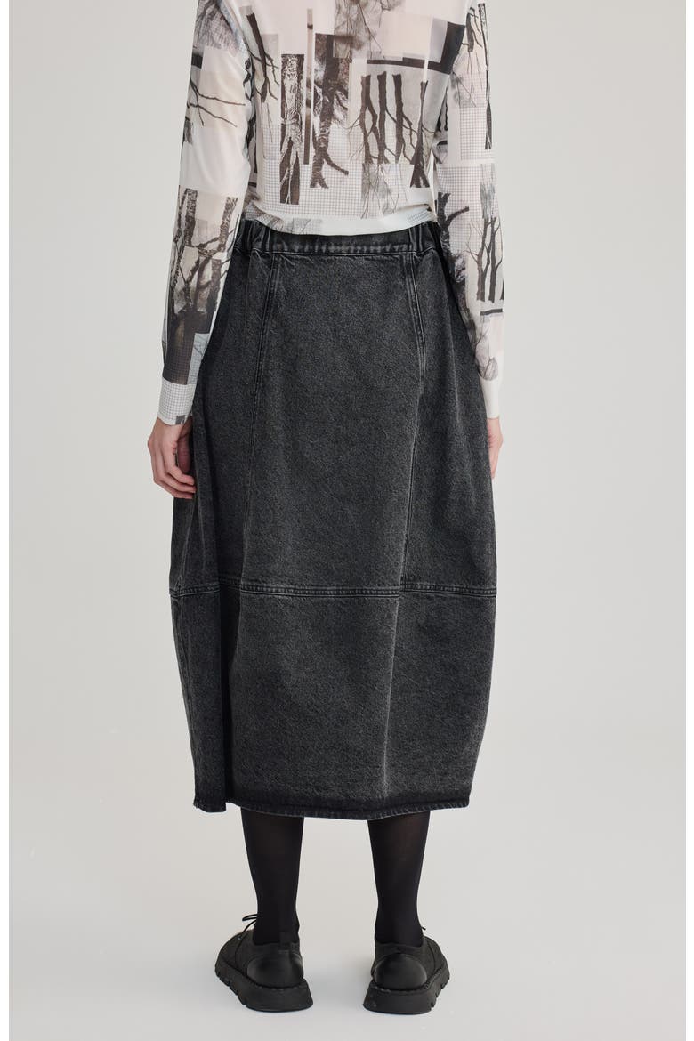 Noa Balloon Denim Skirt, Alternate, color, Black