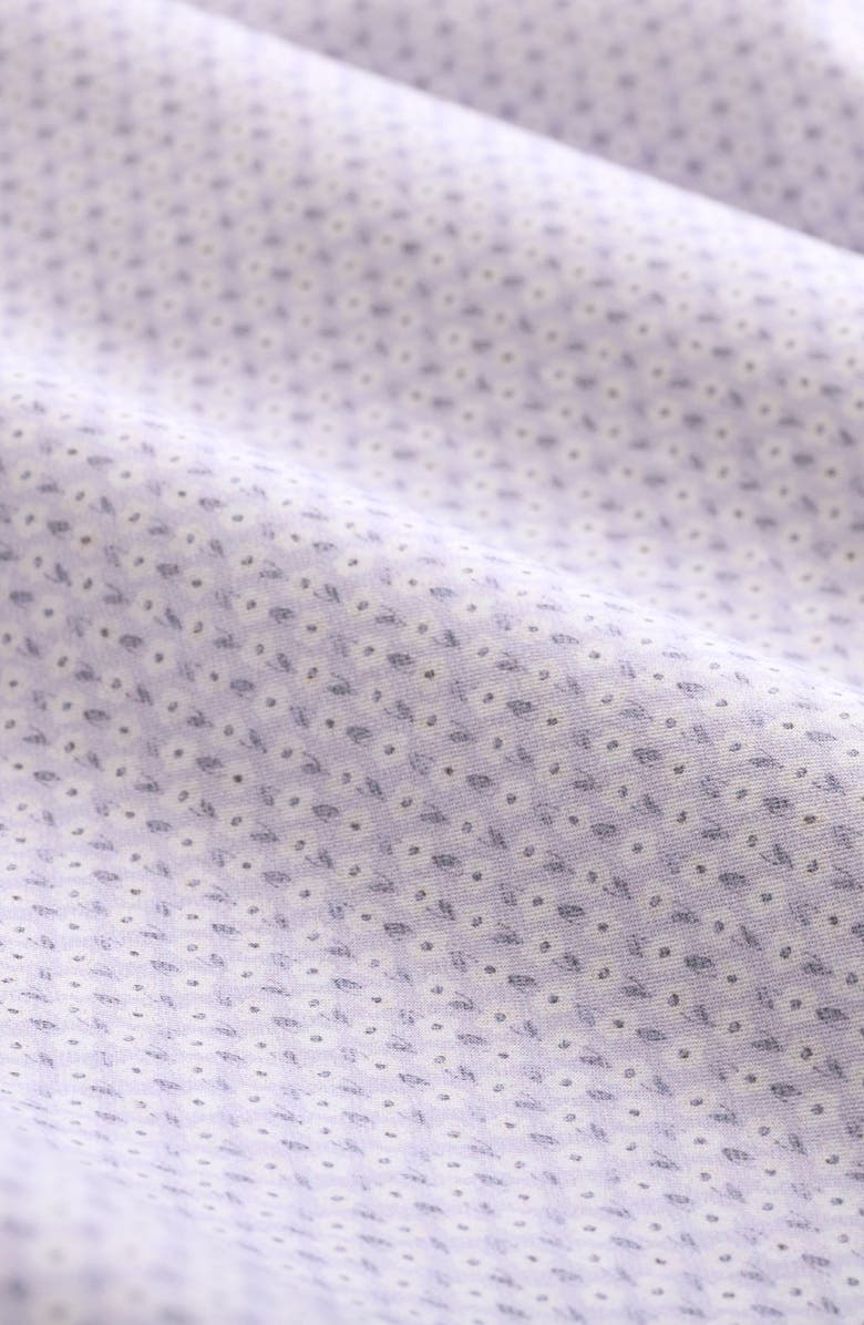 Bugatchi Vero Shaped Fit Floral Short Sleeve Button-Up Shirt, Alternate, color, Lilac