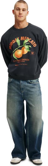 Men's Box Fit Graphic Crew Sweater