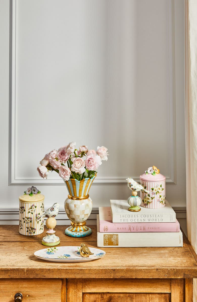 MACKENZIE CHILDS Parchment Check Great Ceramic Vase, Alternate, color, Multi