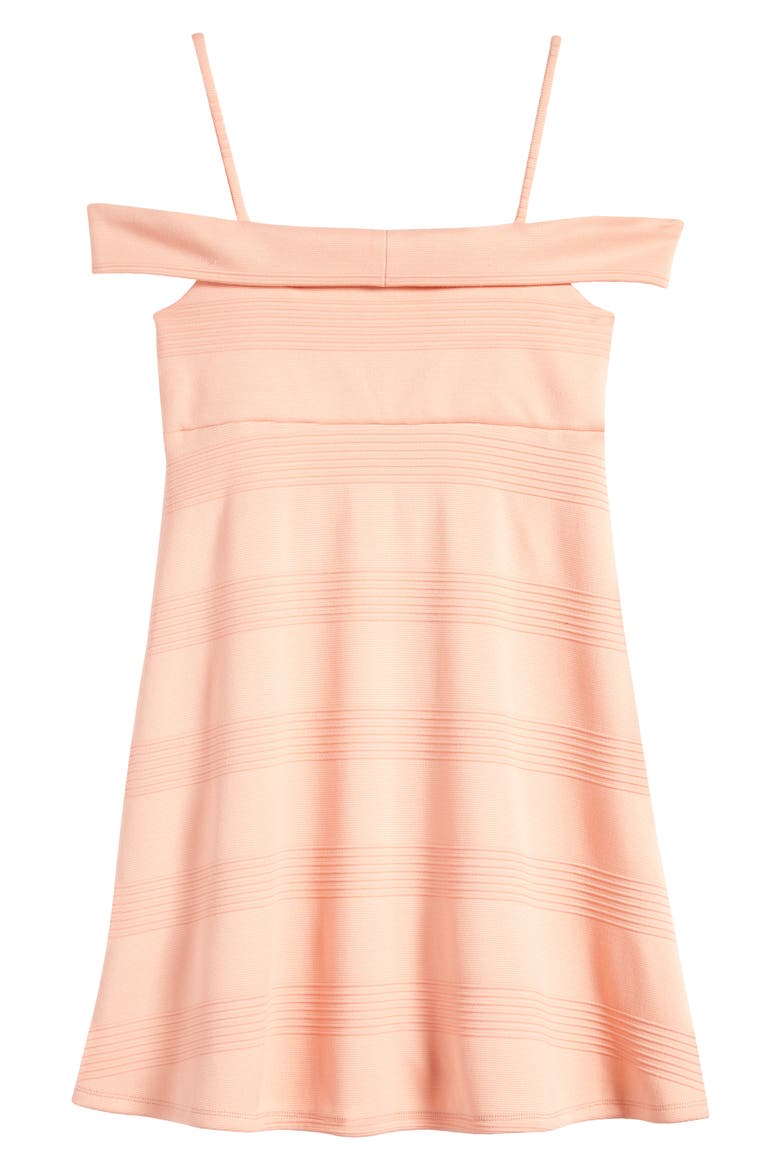 Kids' Marilyn Cold Shoulder Party Dress, Alternate, color, LT. CORAL