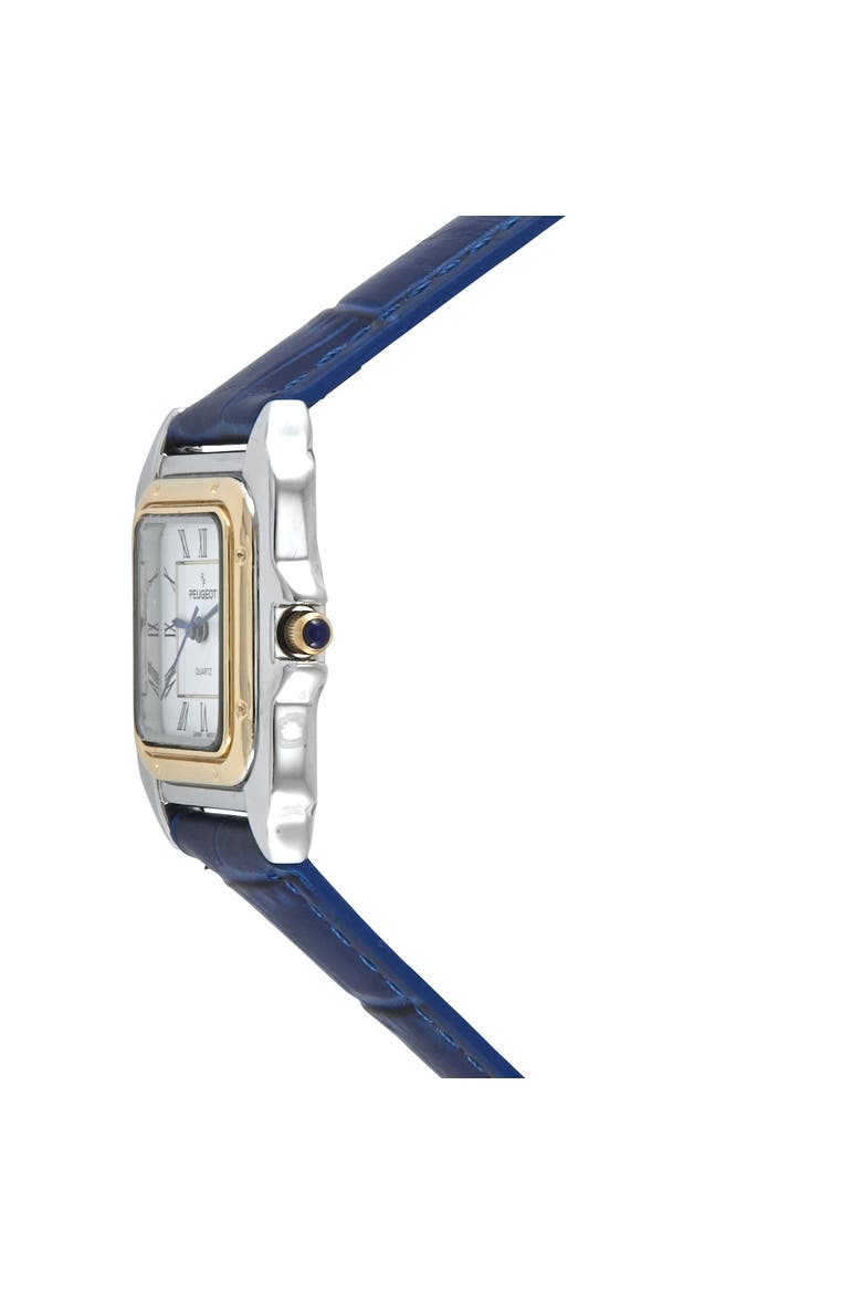 Slim Leather Tank Watch- 36MM, Alternate, color, Blue