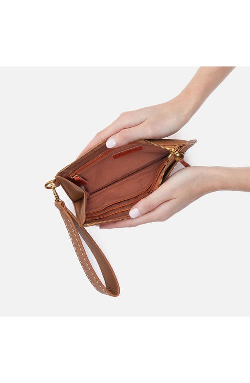 Hobo Hart Leather Wristlet In Warm Honey