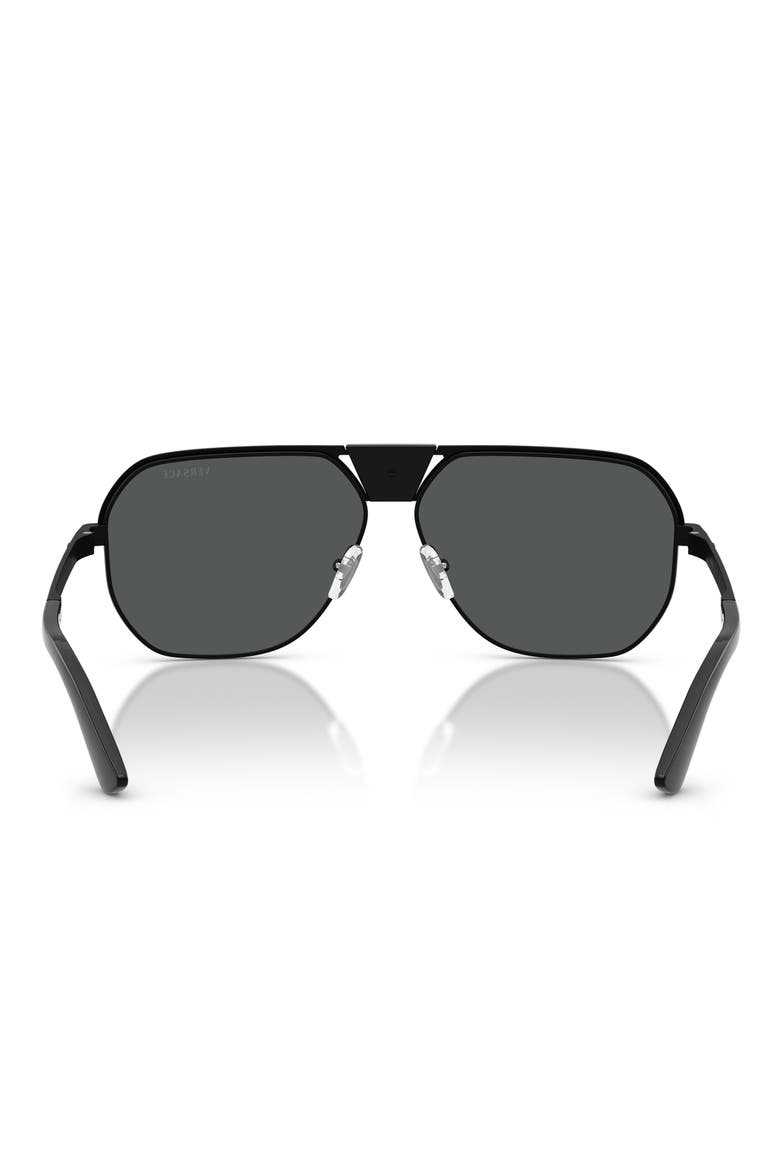 61mm Square Sunglasses, Alternate, color, MATTE BLACK / DARK GREY