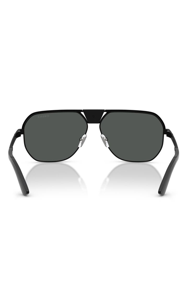 Versace 61mm Square Sunglasses, Alternate, color, Matte Black / Dark Grey