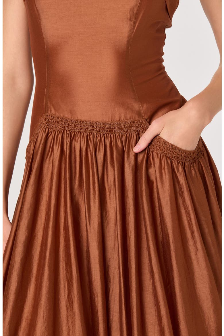 Ovina Party Dress, Alternate, color, SPICE BROWN