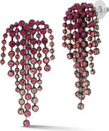 CHLOE AND MADISON Ombre Crystal Tassel Drop Earrings