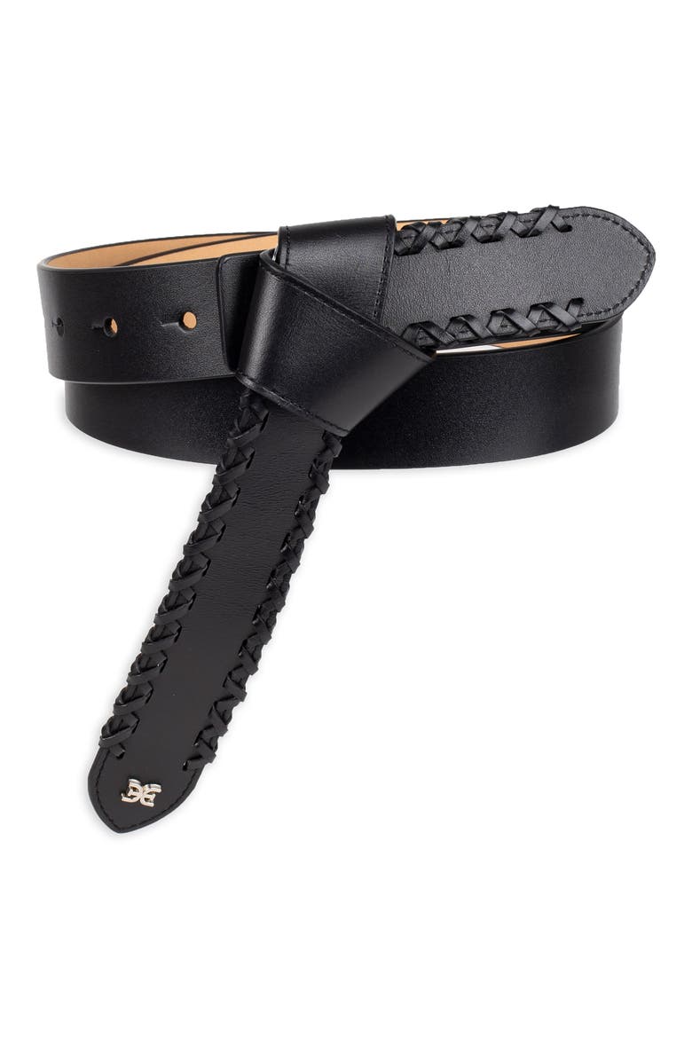 Faux Tie Belt, Alternate, color, BLACK