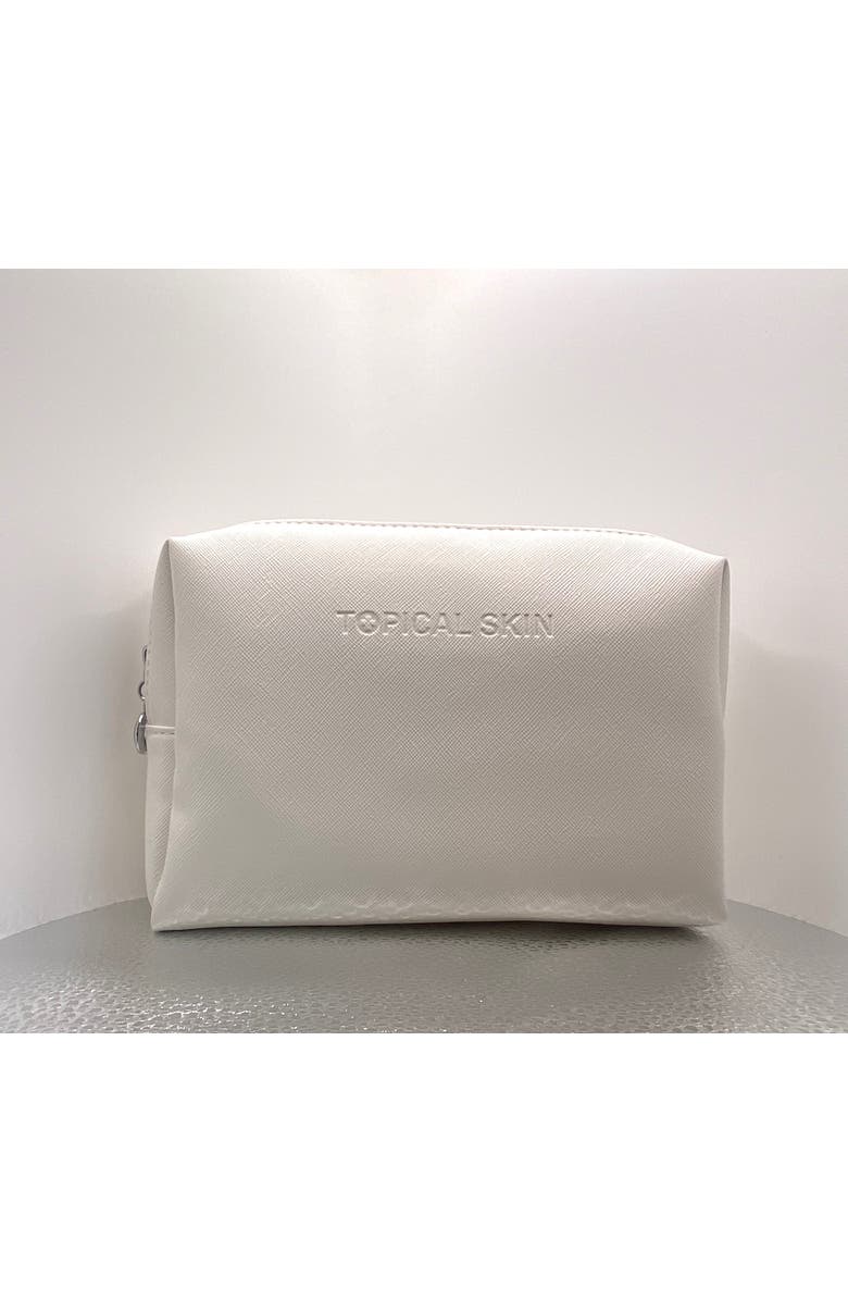 TOPICAL SKIN Vegan Saffiano Leather Classic Cosmetic Bag with zipper, Alternate, color, NO COLOR