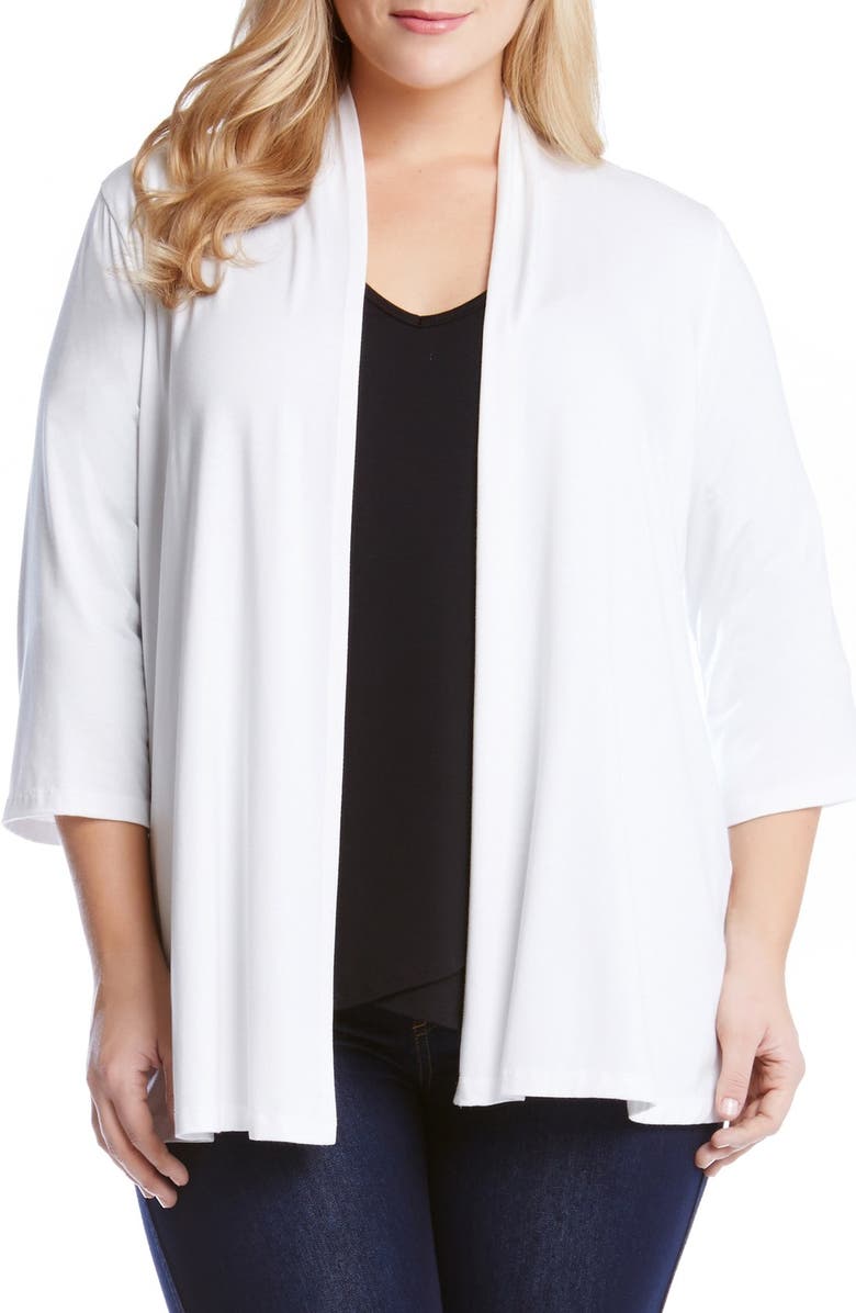 Karen Kane Molly Open Front Jersey Cardigan, Main, color,