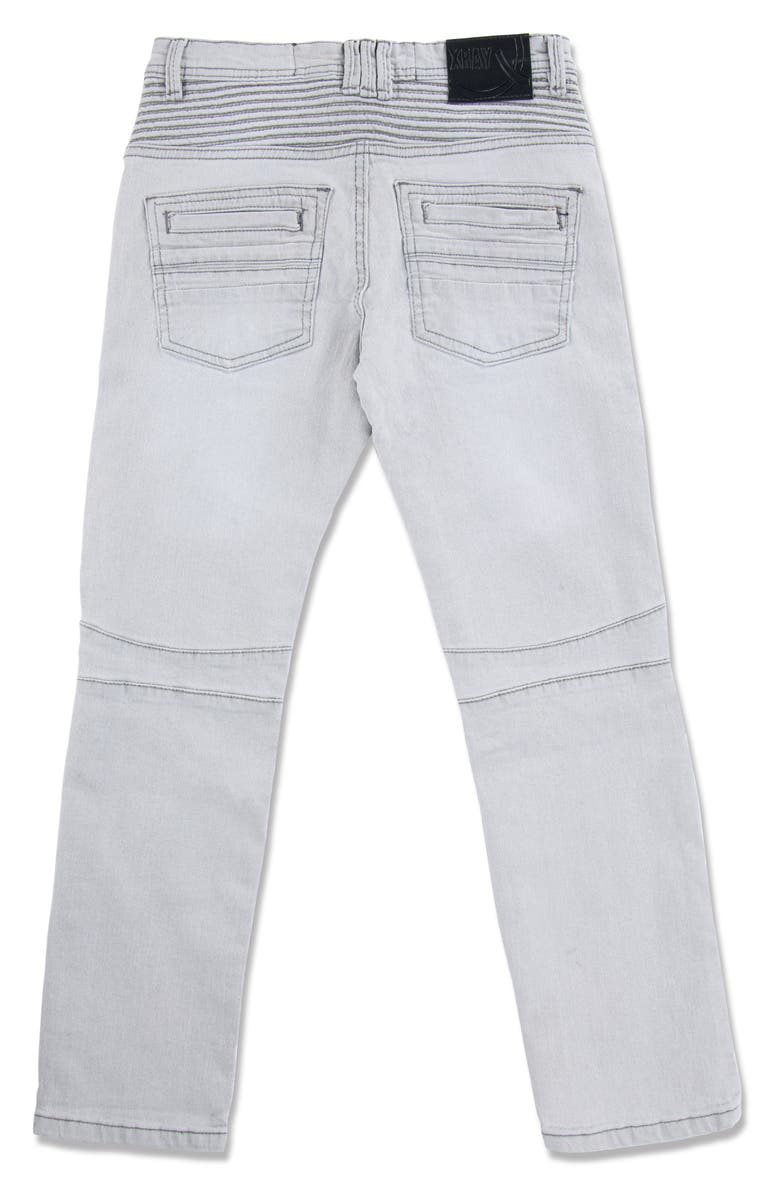 XRAY Kids' Stretch Skinny Moto Jeans, Alternate, color, Grey