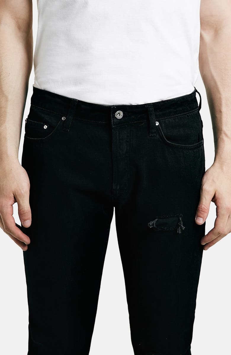 Topman Ripped Skinny Fit Jeans, Alternate, color, 