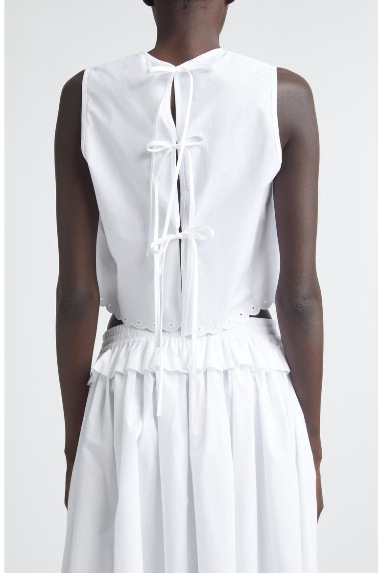 Deeba Broderie Anglaise Cotton Poplin Crop Top, Alternate, color, WHITE