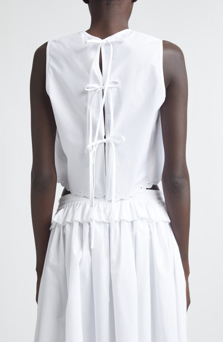 Cecilie Bahnsen Deeba Broderie Anglaise Cotton Poplin Crop Top, Alternate, color, White