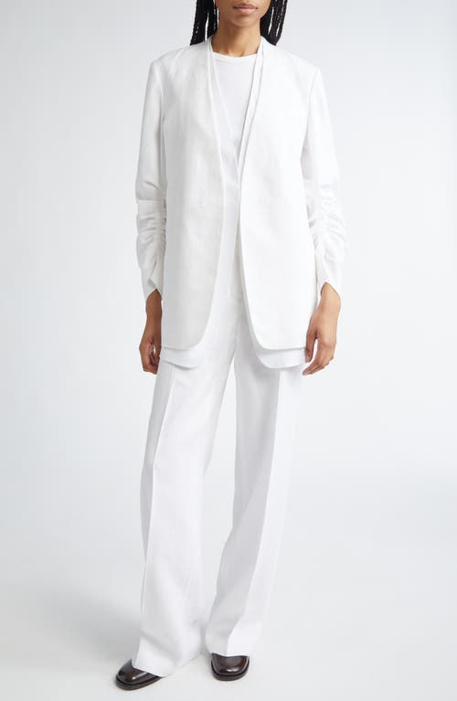 Lafayette 148 New York Sullivan Wide Leg Linen Pants In White