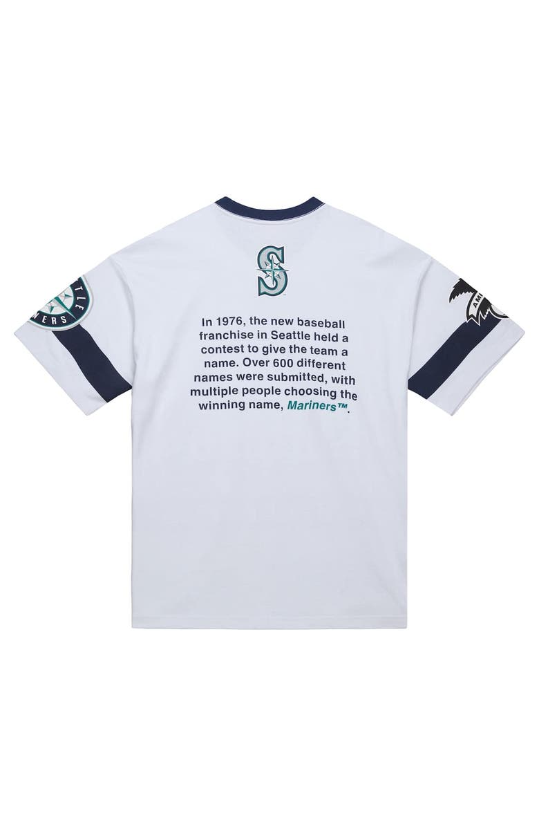 Mitchell & Ness Men's Mitchell & Ness White Seattle Mariners Cooperstown Collection Team Origins Premium T-Shirt, Alternate, color, 